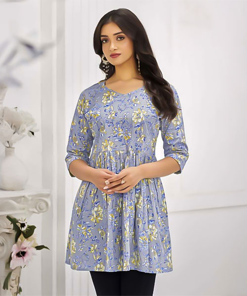Purple  Cotton Printed Kurti in louisville