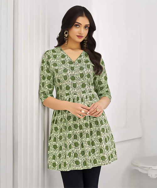 Green  Cotton Printed Kurti in louisville