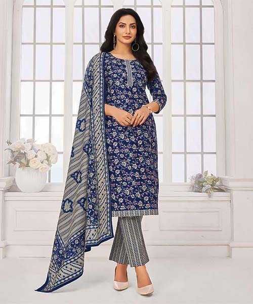 Violet  Cotton Printed Salwar Kameez in delhi