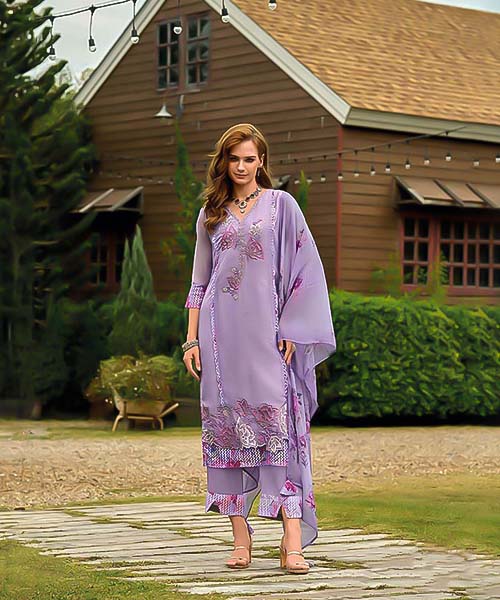 Purple Organza Party Wear Kurti