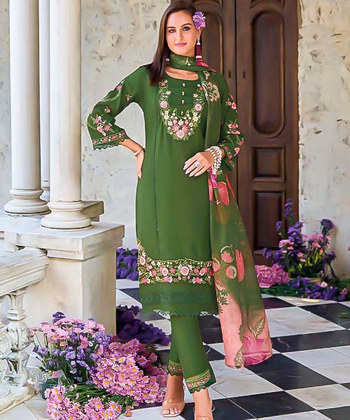 Green Viscose Casual Wear Salwar Kameez in europe