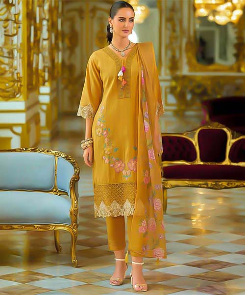Yellow Cotton Casual Wear Salwar Kameez in detroit