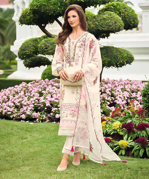 White Muslin Casual Wear Salwar Kameez