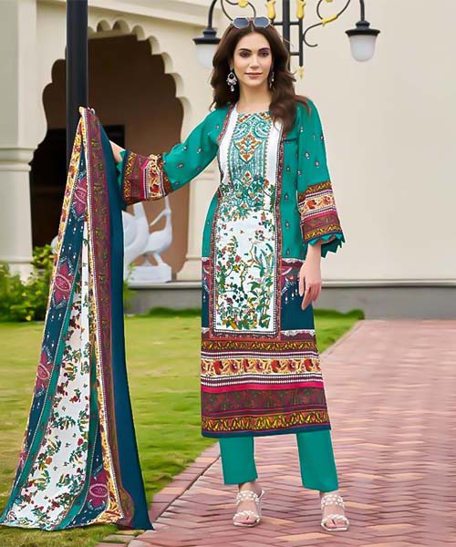 Cyan  Cambric Cotton Casual Wear Salwar Kameez in belfast