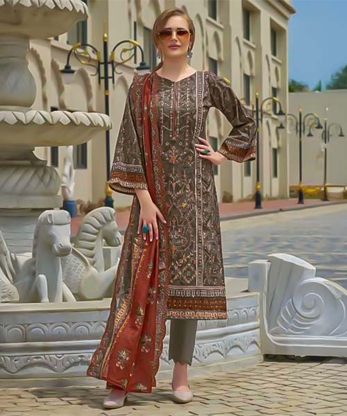 Olive Green  Cambric Lawn Cotton Casual Wear Salwar Kameez in seattle
