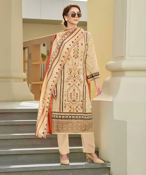 White  Cambric Lawn Cotton Casual Wear Salwar Kameez in seattle