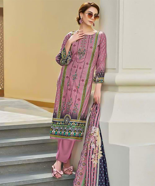 Pink  Cambric Lawn Cotton Casual Wear Salwar Kameez in seattle