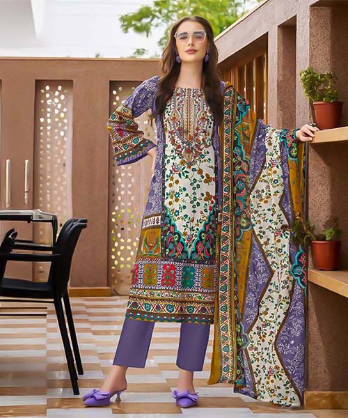 Purple Cambric Cotton Casual Wear Salwar Kameez in belfast