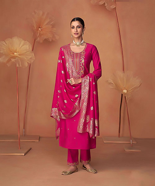 Pink Viscose Casual Wear Salwar Kameez