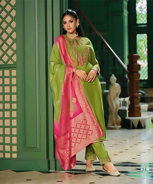 Green  Viscose Casual Wear Salwar Kameez in denver