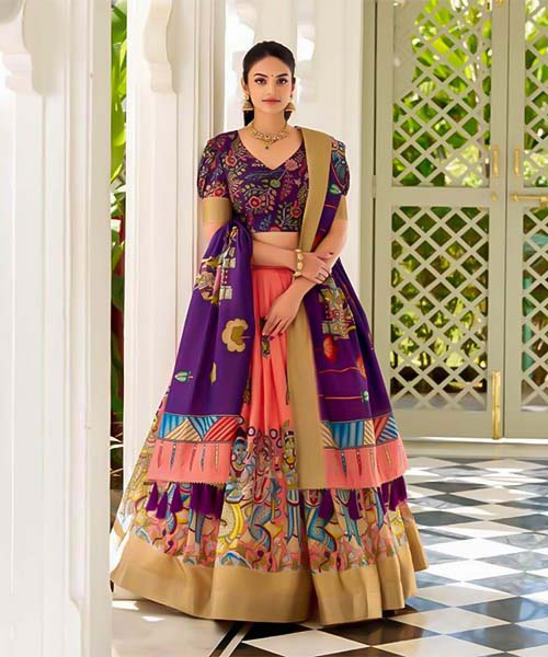 Violet  Dola Silk  Casual Wear Lehenga in newport