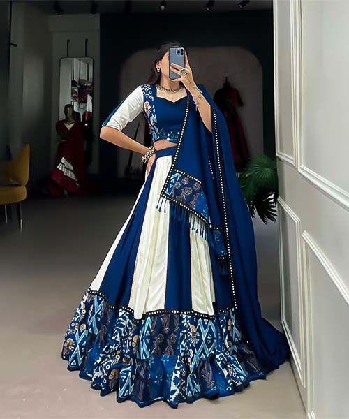 Blue Rayon Party Wear Lehenga in lichfield