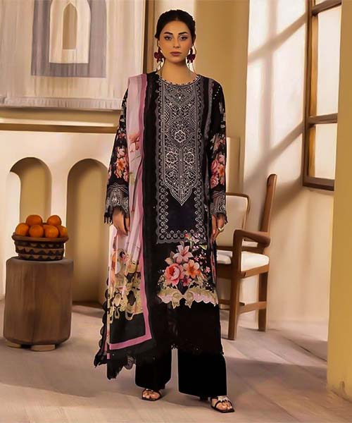 Black  Lawn Casual Wear Salwar Kameez in hereford