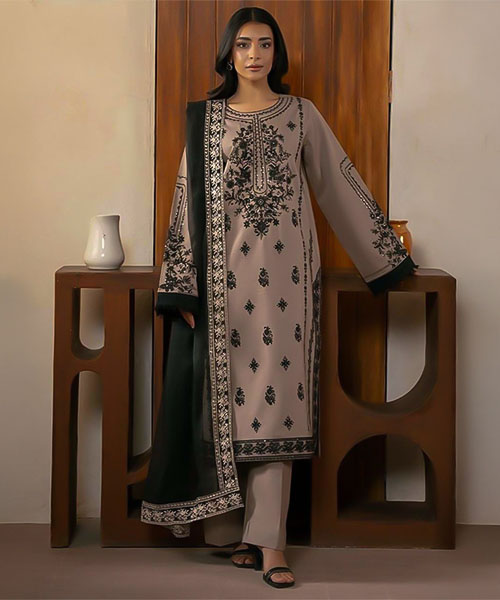 Brown Lawn Casual Wear Salwar Kameez in hereford