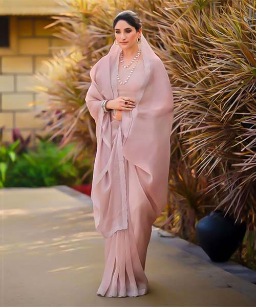 Pink  Malai Silk Casual Wear Saree in ipswich