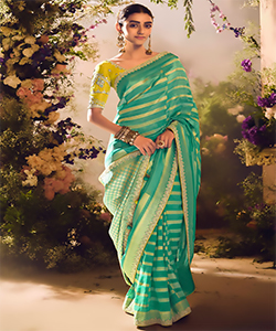 Rama Green Silk Partywear Saree