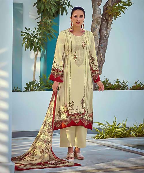 Yellow Jam Cotton Casual Wear Salwar Kameez