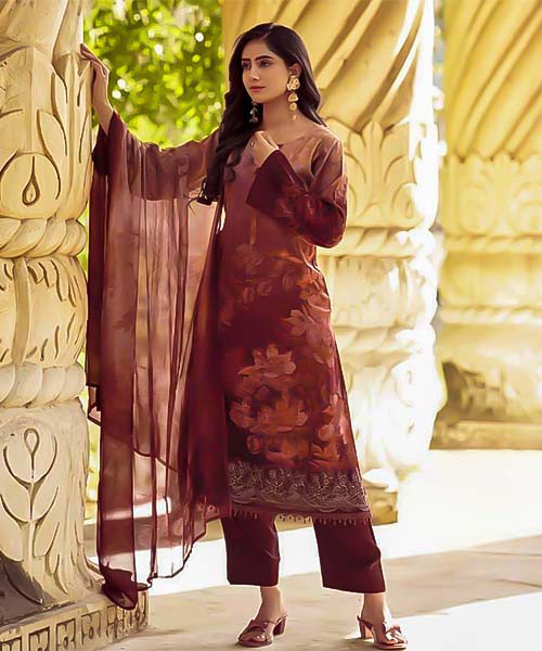 Red Jam Cotton Casual Wear Salwar Kameez in mumbai