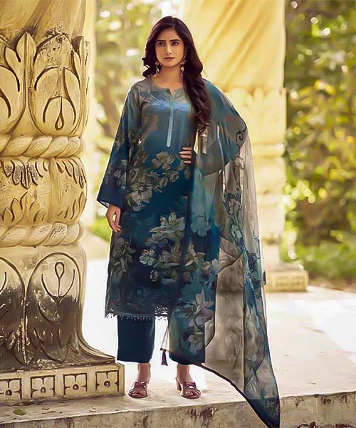 Blue Jam Cotton Casual Wear Salwar Kameez in mumbai