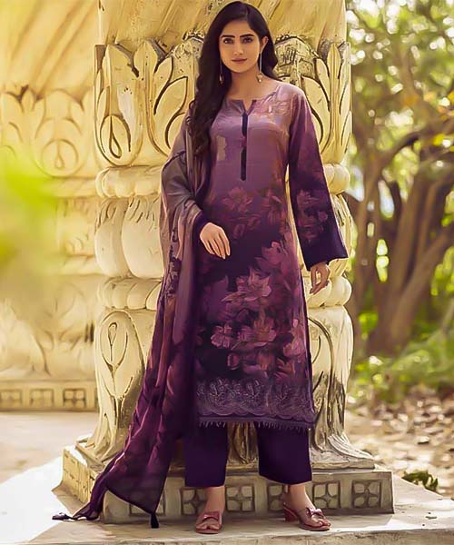 Purple Jam Cotton Casual Wear Salwar Kameez in mumbai