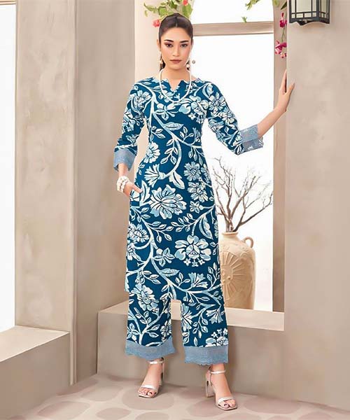 Blue   Rayon Printed Kurti in blackpool