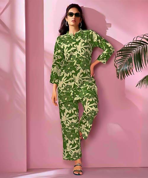 Green Rayon Printed Kurti in northampton