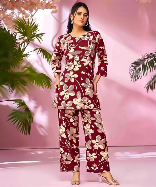 Red Rayon Printed Kurti in northampton
