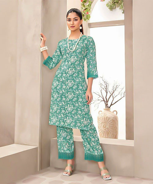 Green  Rayon Printed Kurti in blackpool