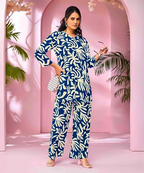 Blue Rayon Printed Kurti in northampton