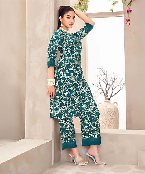 Green  Rayon Printed Kurti in blackpool