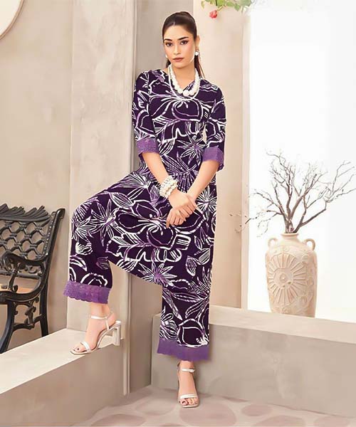 Violet Rayon Printed Kurti in blackpool