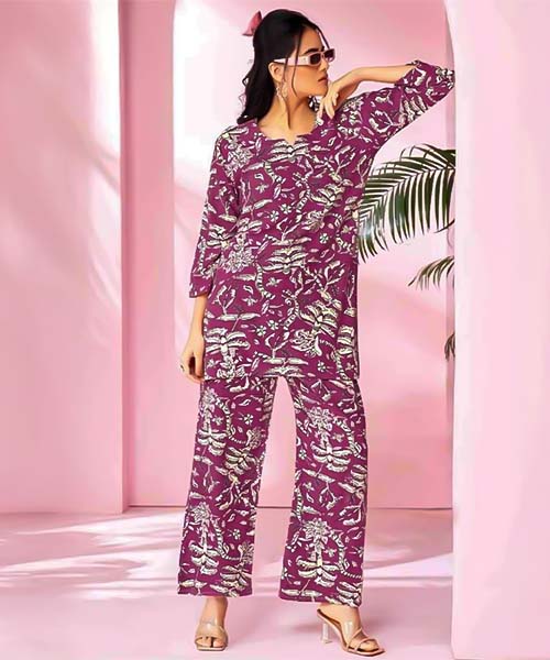 Purple Rayon Printed Kurti in northampton