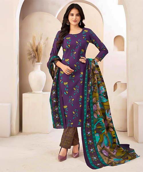 Purple  Cotton Casual Wear Salwar Kameez in liverpool