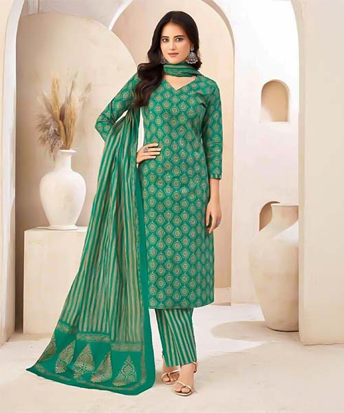Green  Cotton Casual Wear Salwar Kameez in liverpool