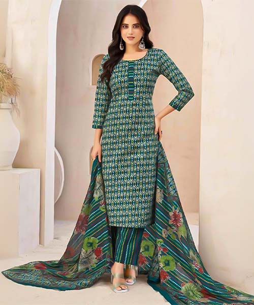 Green  Cotton Casual Wear Salwar Kameez in liverpool