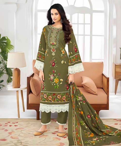 Green Lawn Cotton Printed Salwar Kameez in bolton