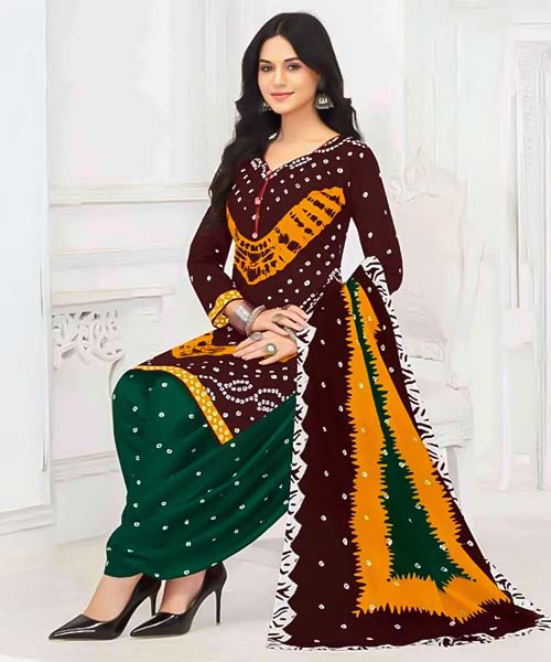Brown Rayon Casual Wear Salwar Kameez in northampton