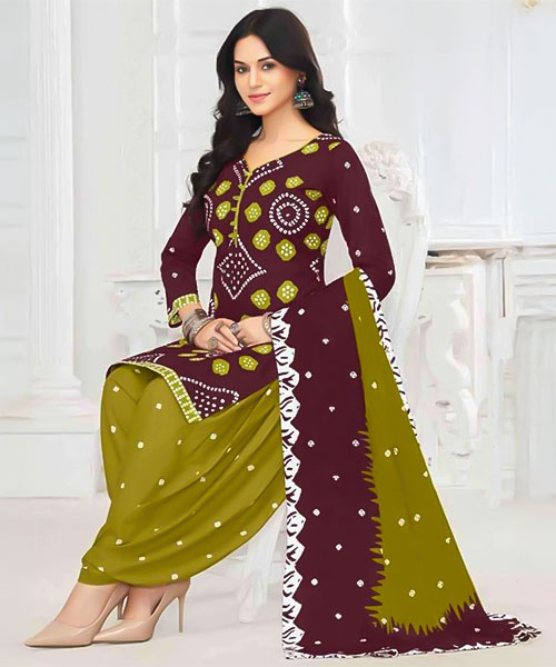 Brown Rayon Casual Wear Salwar Kameez in northampton