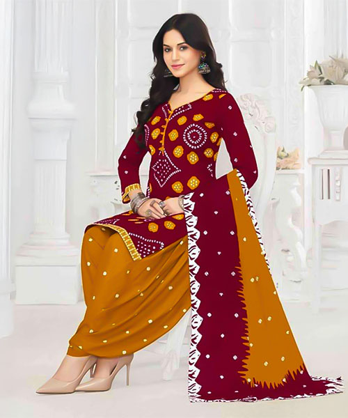 Red Rayon Casual Wear Salwar Kameez in northampton