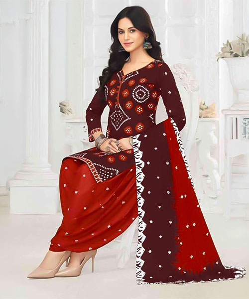 Brown Rayon Casual Wear Salwar Kameez in northampton