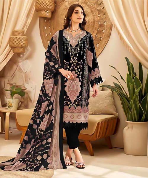 Black  Cotton Printed Salwar Kameez in mumbai