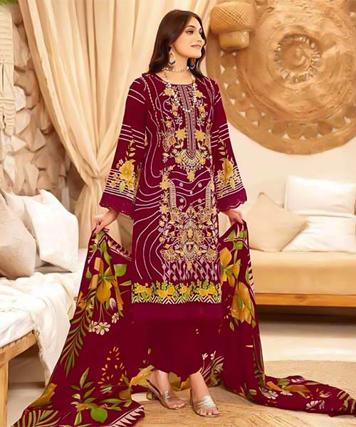 Red  Cotton Printed Salwar Kameez in mumbai