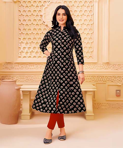Black  Cotton Blend  Printed Kurti in louisville