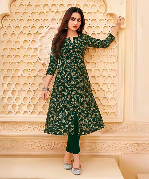 Green  Cotton Blend  Printed Kurti in louisville