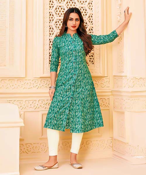 Green  Cotton Blend  Printed Kurti in louisville