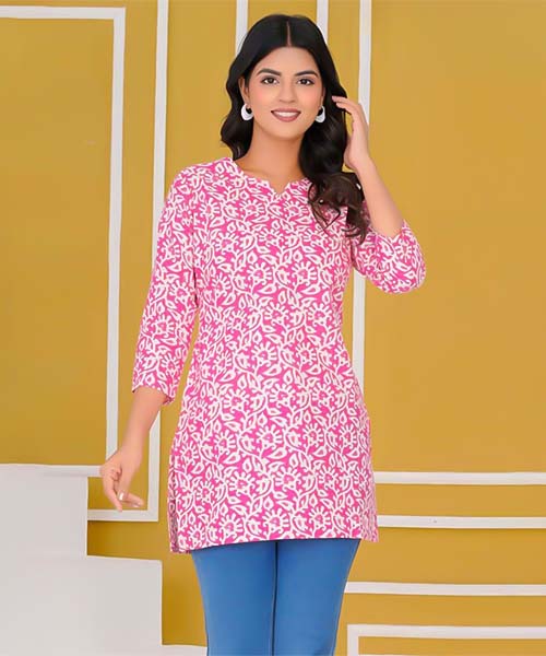 Pink  Cotton Casual Wear Kurti in united kingdom