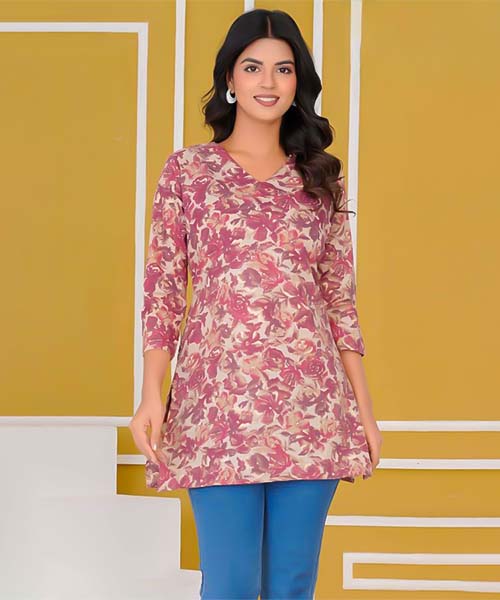 Pink  Cotton Casual Wear Kurti in united kingdom