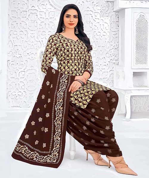 Brown Cotton Casual Wear Salwar Kameez in liverpool