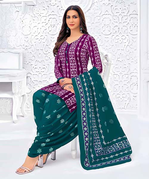 Violet Cotton Casual Wear Salwar Kameez in liverpool