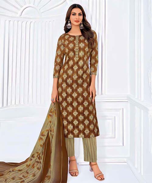 Brown  Cotton Casual Wear Salwar Kameez in tucson